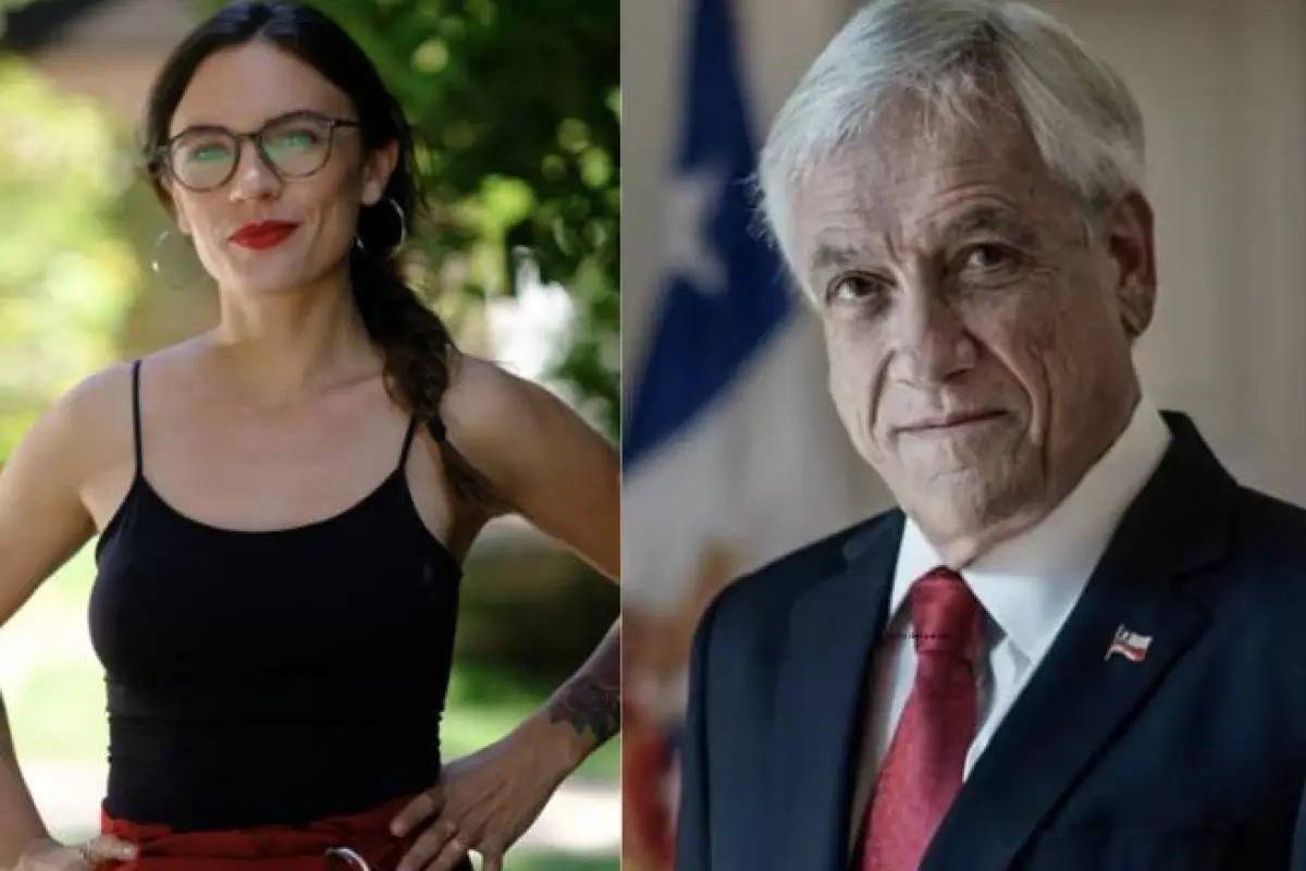 rostros de Camila Vallejo y Sebastián Piñera