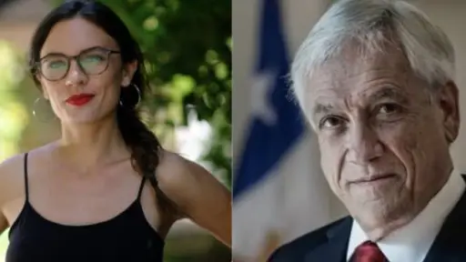 rostros de Camila Vallejo y Sebastián Piñera