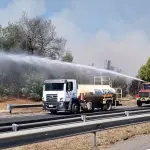 Ruta 68 cortada por incendio forestal
