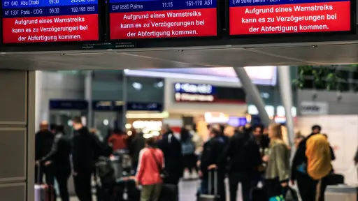 En el aeropuerto de Duesseldorf: Debido a un aviso de huelga, puede haber retrasos en el check-in, Agencia Uno