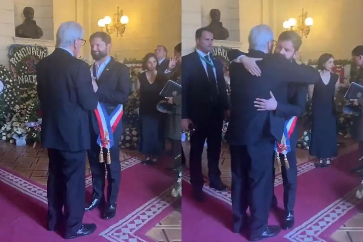 Ivan Moreira y Gabriel Boric se abrazaron en el ex Congreso, Captura