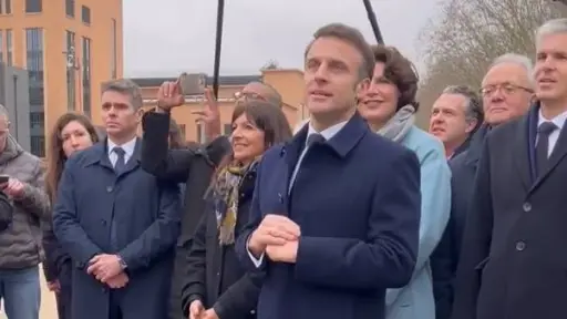 Emmanuel Macron en la inauguración de la Villa Olímpica , Captura video @EmmanuelMacron