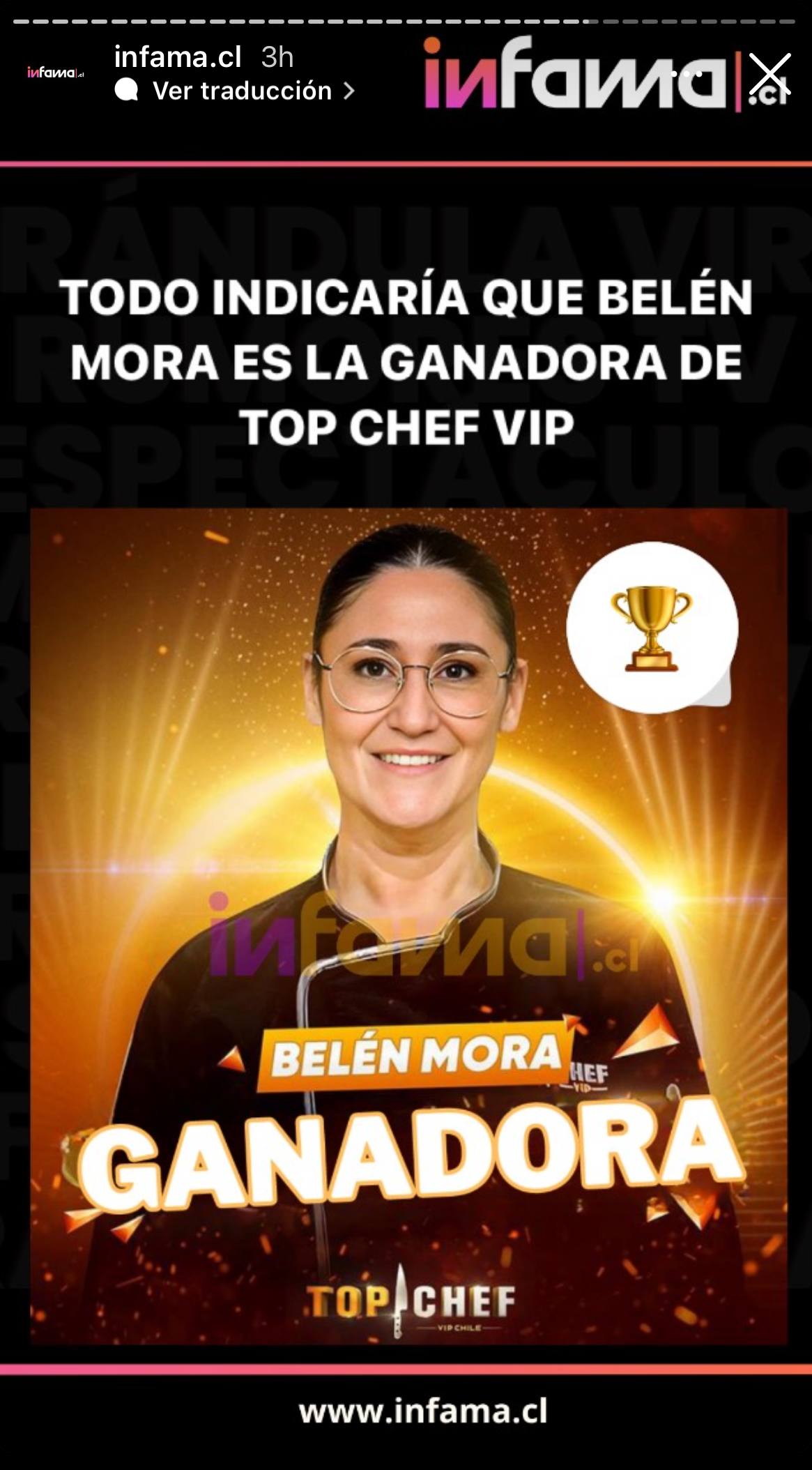Infama índica que Belén Mora podría ser la triunfadora en Top Chef Vip.