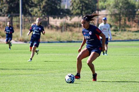 María José Urrutia entrenando con la Roja - instagram @coteurrutia9