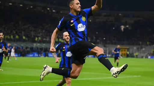 Alexis Sánchez celebra en el Inter, Inter