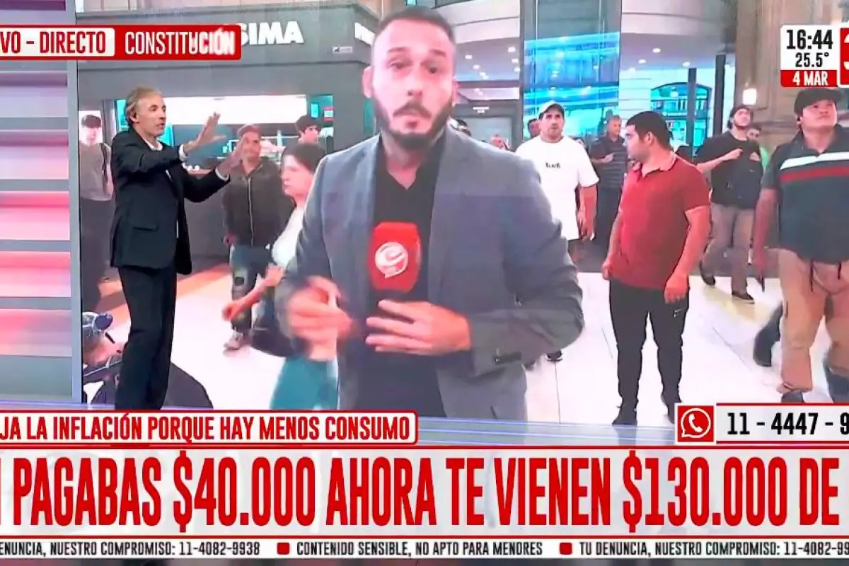 El inédito hecho se dio en la TV argentina, Captura de video