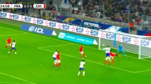 Bravo estático en el segundo gol de Francia, Captura de Video