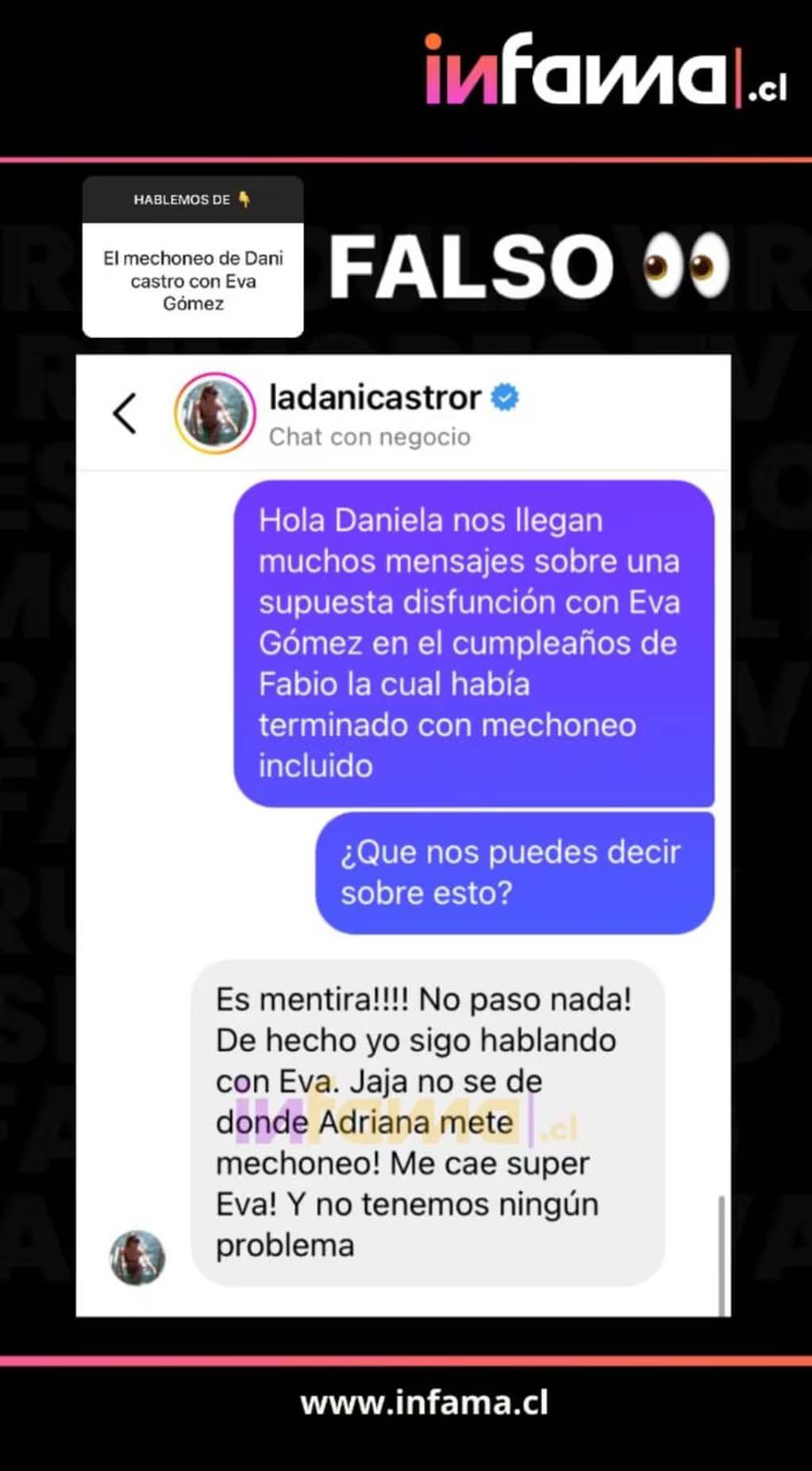 Daniela Castro aclaró rumor de Adriana Barrientos - Infama