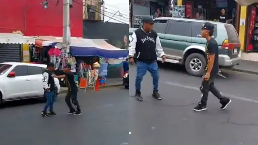 Iquiqueño enfrentando a venezolano armado, Captura