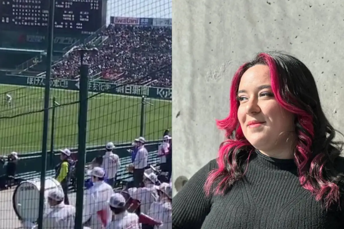 Christell en partido de béisbol japonés , Redes Sociales