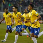 Thiago Silva y sus compañeros en la selección de Brasil, AGENCIA UNO