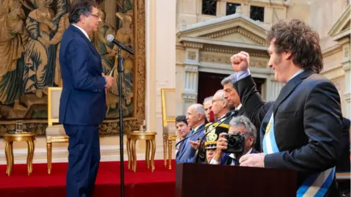 Gustavo Petro (izquierda) - Javier Milei (Derecha), Presidencia de Colombia - Presidencia de Argentina