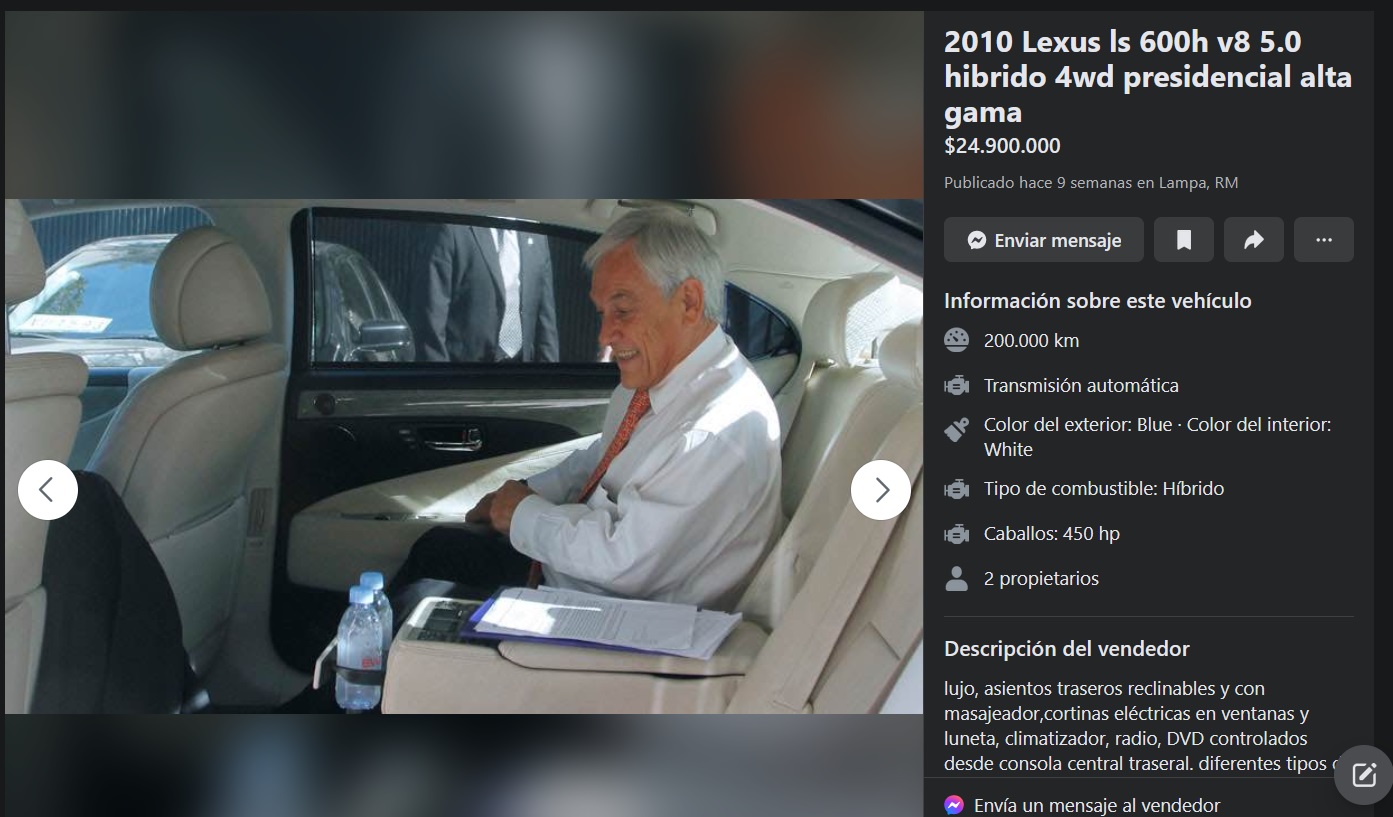 Lexus Sebastián Piñera - cedida