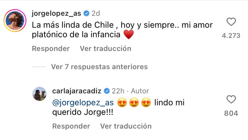 Respuesta de Carla Jara - Instagram