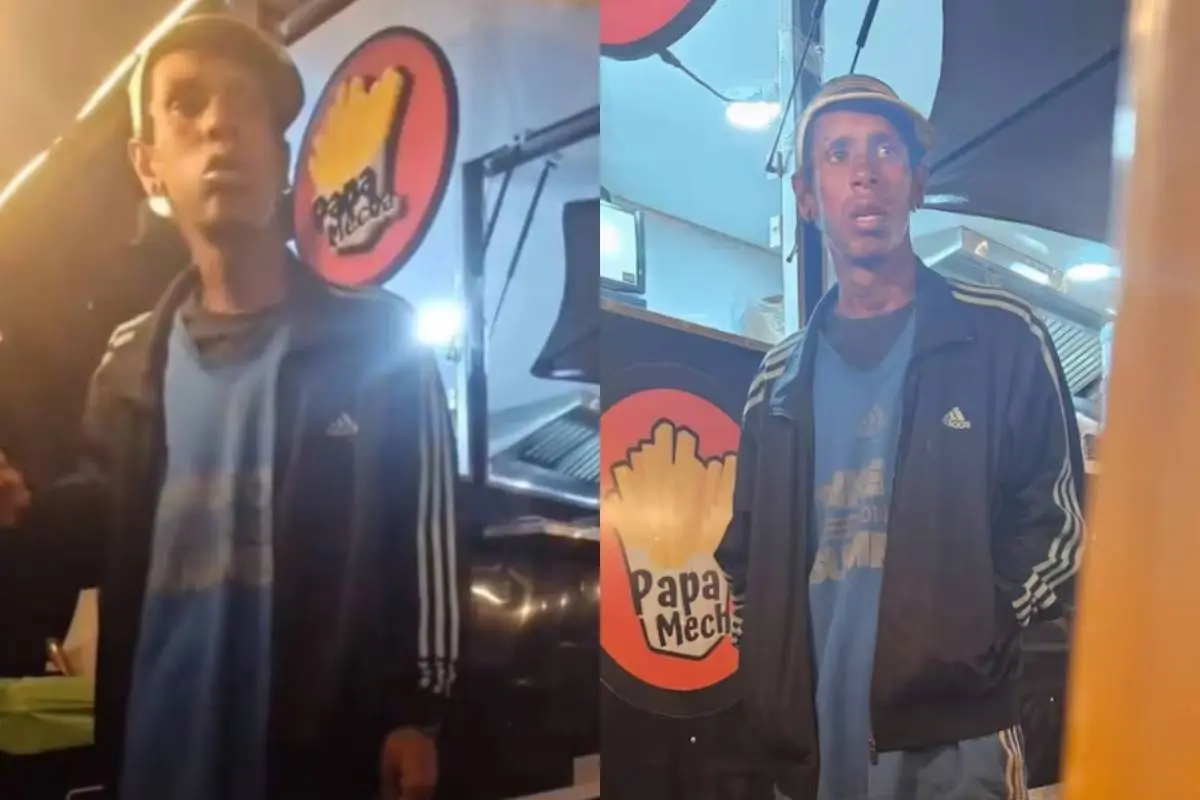 Extranjero intimidaba a clientes de local en Iquique, Captura de redes sociales