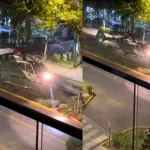 Helicóptero de Carabineros aterrizando en Providencia, Captura de redes sociales