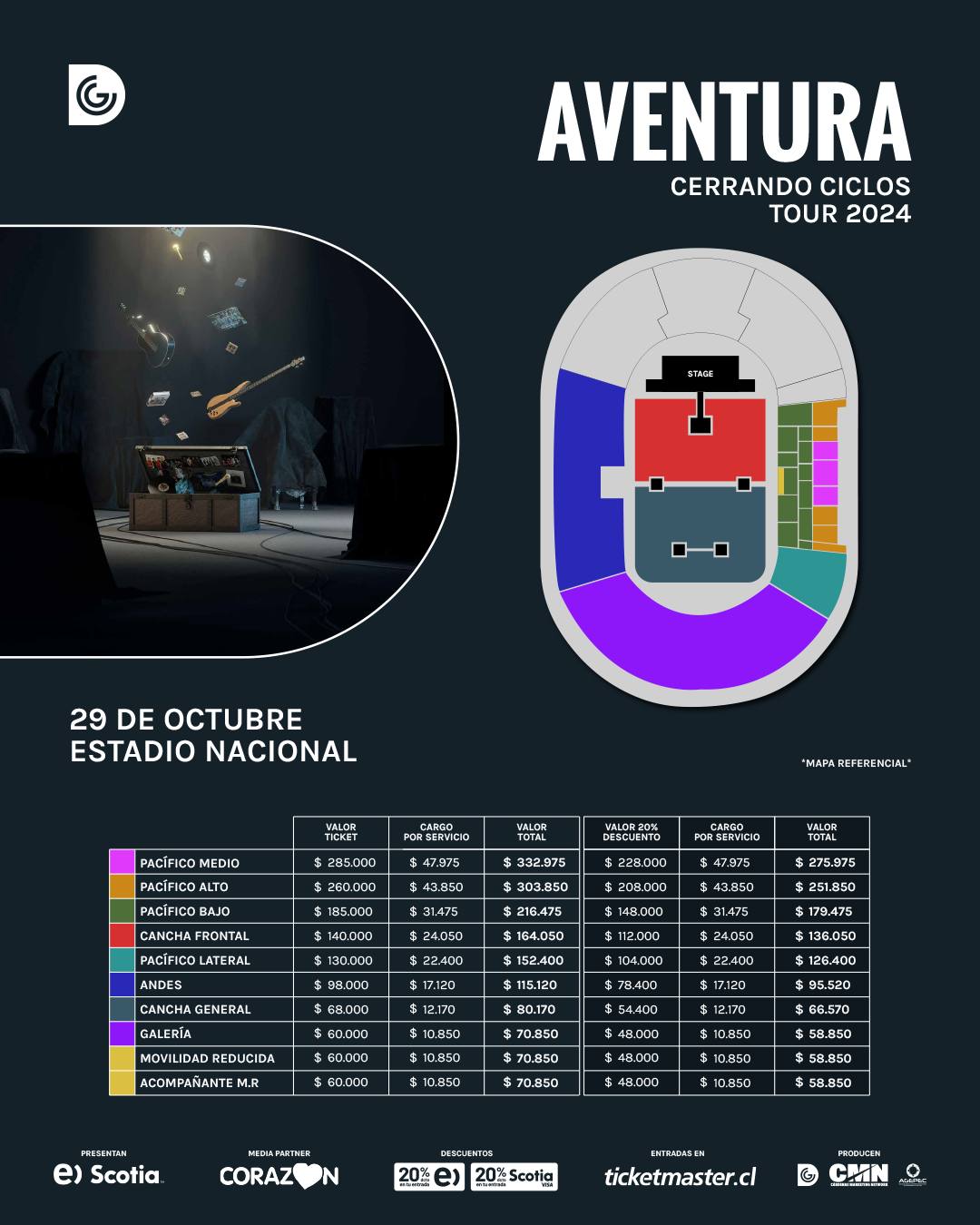 Concierto de Aventura en Chile fecha, lugar y venta de entradas