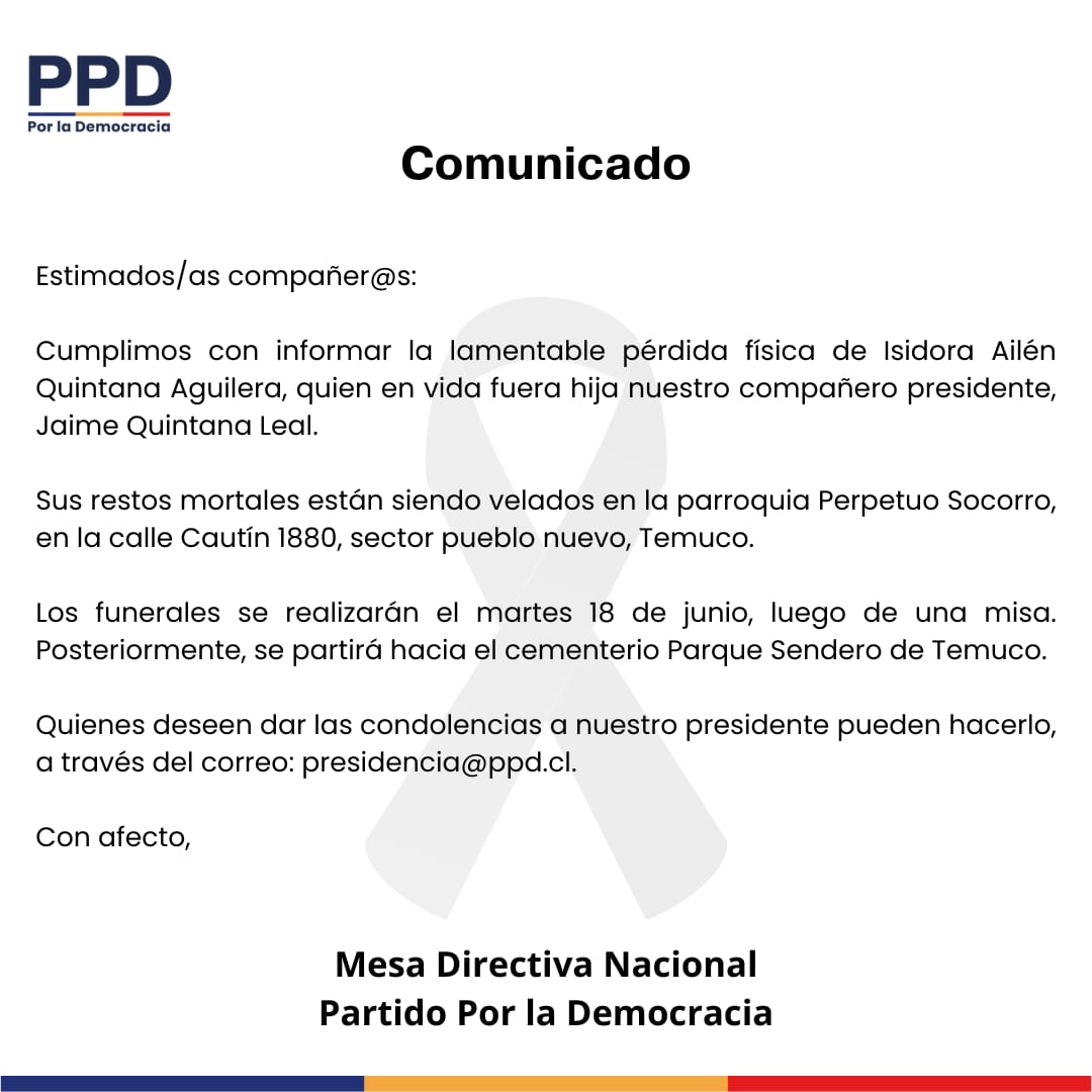 Comunicado Isidora Quintana - PPD