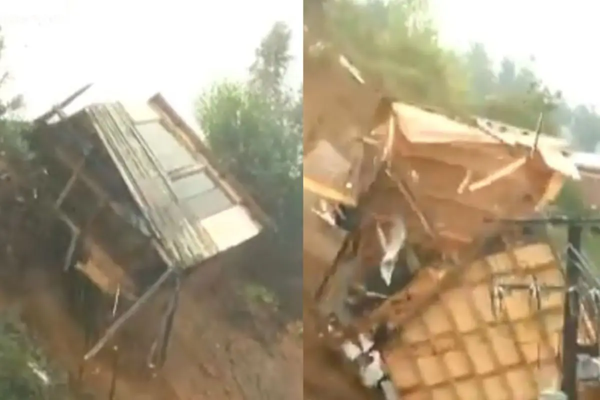 Parte de la casa cayó producto de un derrumbe controlado, Captura