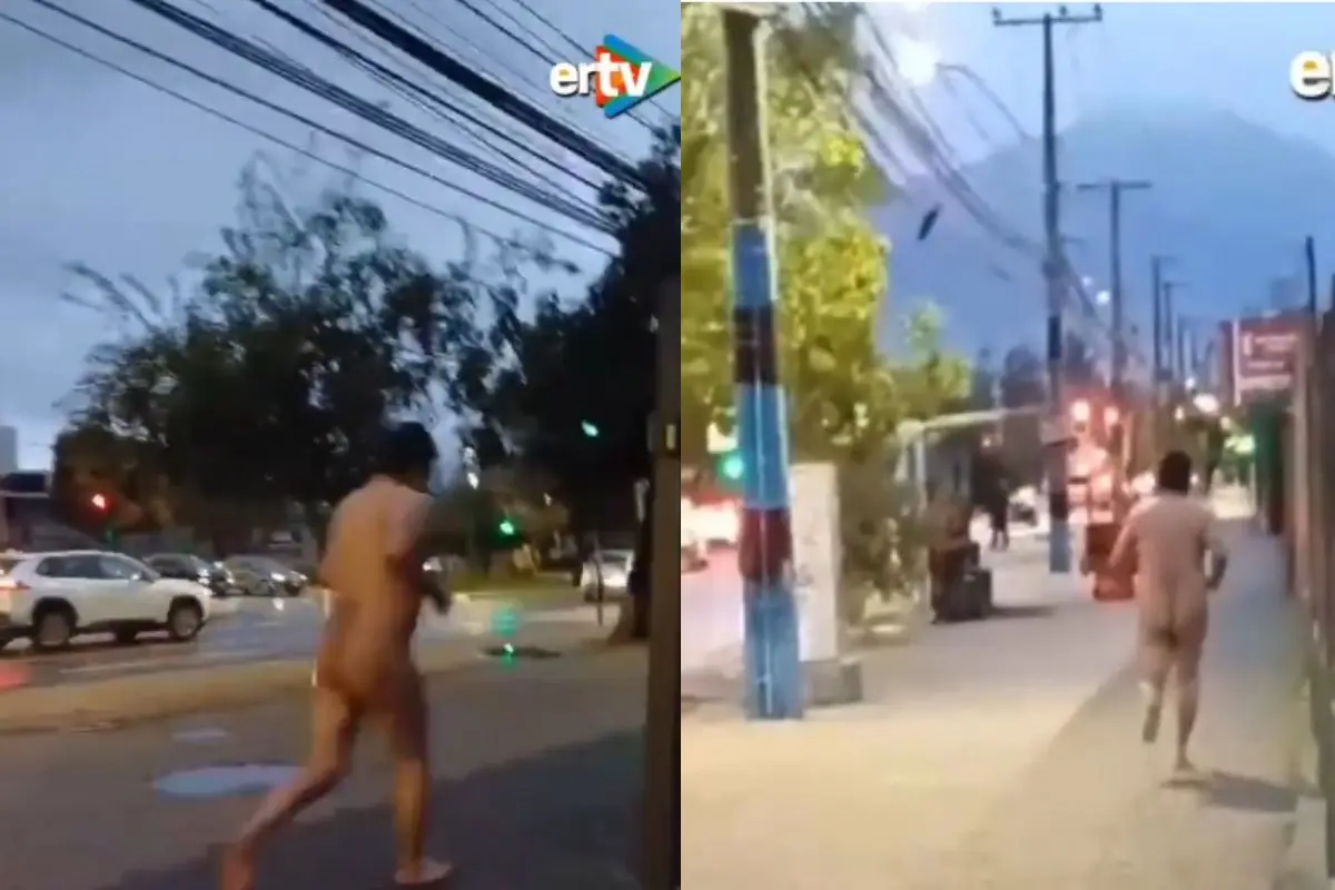 Un hombre desnudo corrió por las calles de Rancagua, Captura