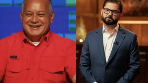 Diosdado Cabello y Gabriel Boric