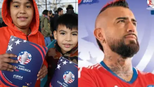 Arturo Vidal aparece en el álbum de la Copa América, Captura