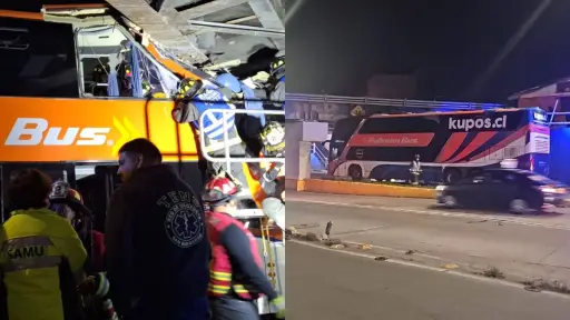 Bus sufrió insólito accidente en San Bernardo, Twitter