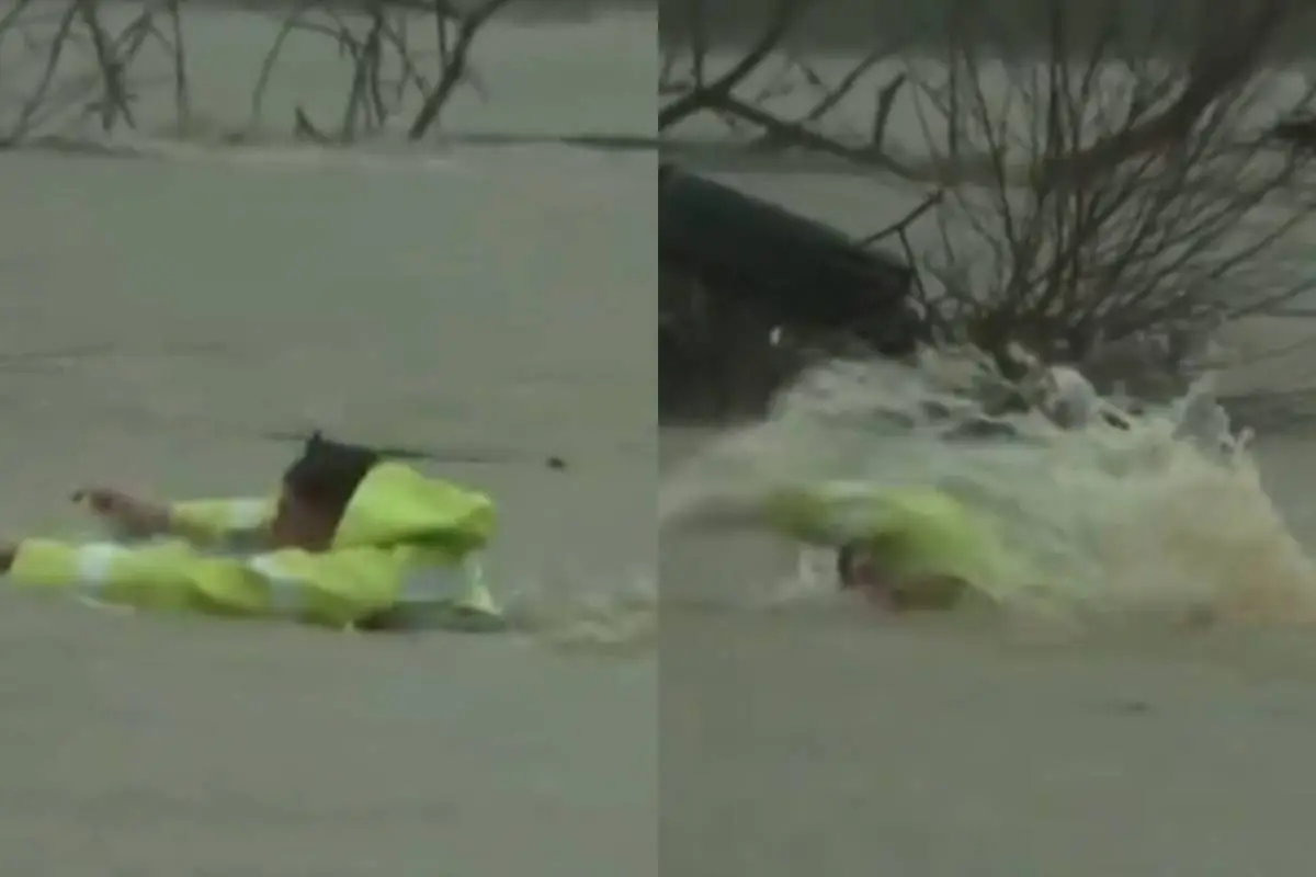 Carabinero se lanza al río Andalién, Captura de redes sociales