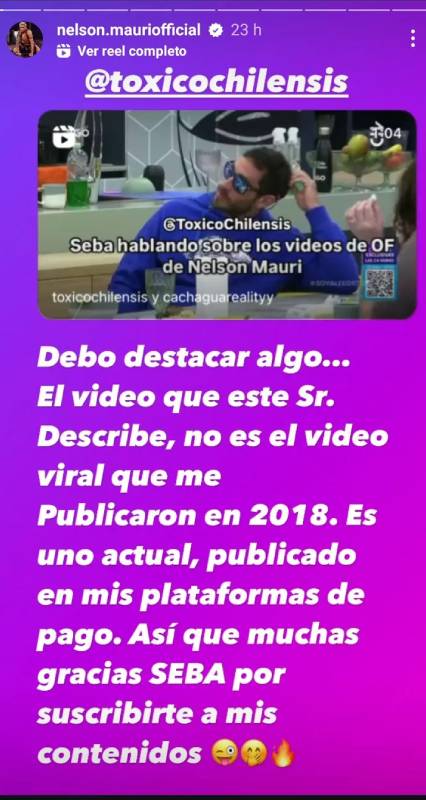 Publicación de Nelson Mauri - Redes sociales