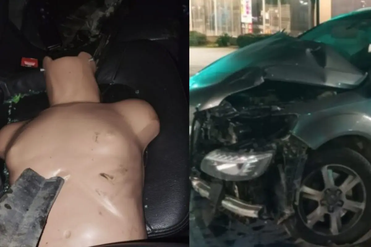 Un torso de un maniquí apareció en accidente, Captura