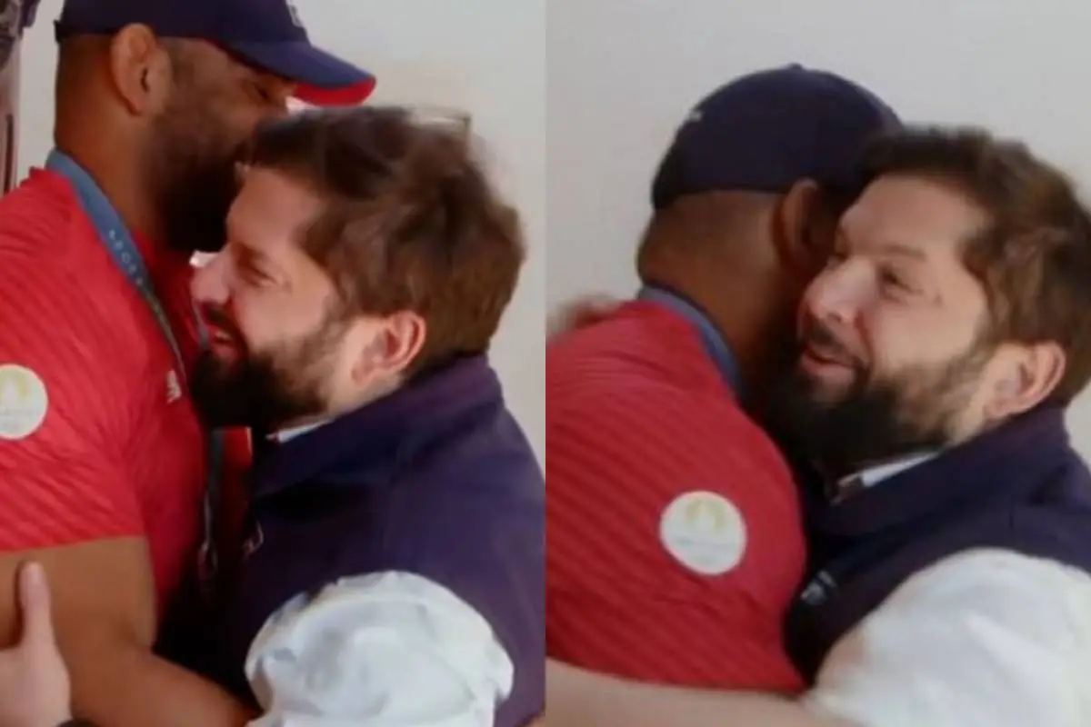 El hilarante momento de Yasmani Acosta junto al Presidente Boric, Captura de redes sociales