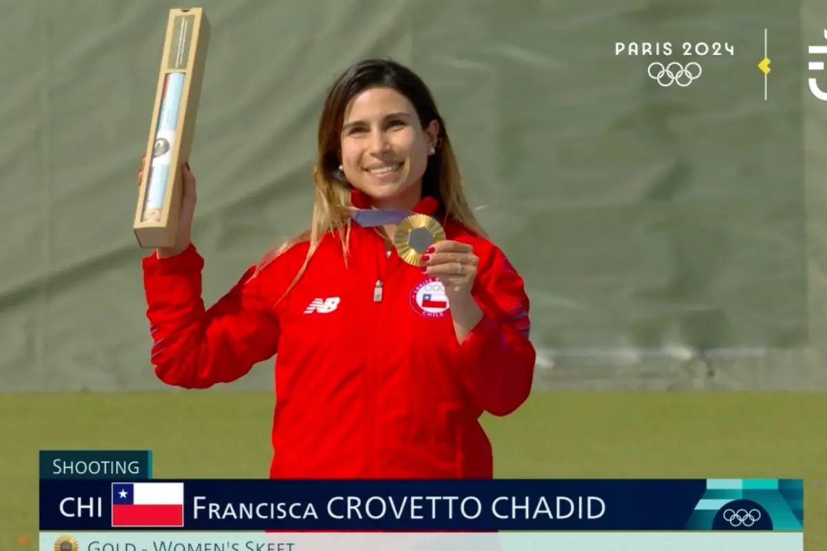 Francisca Crovetto con su oro olímpico, Captura de pantalla