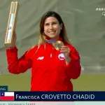 Francisca Crovetto con su oro olímpico, Captura de pantalla