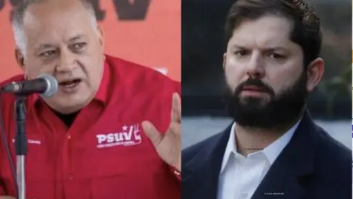 Diosdado Cabello y Gabriel Boric