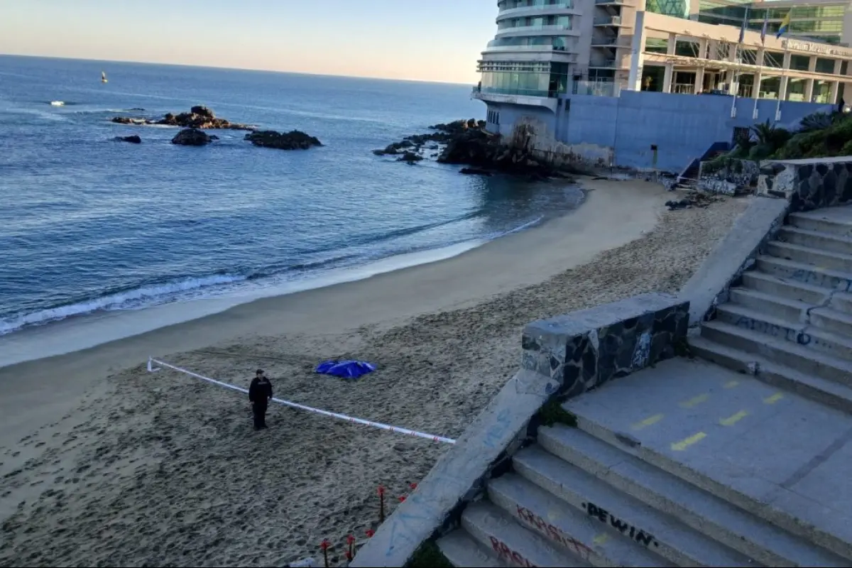 Hallazgo de cuerpo sin vida en Caleta Abarca, Viña del Mar , Redes sociales 