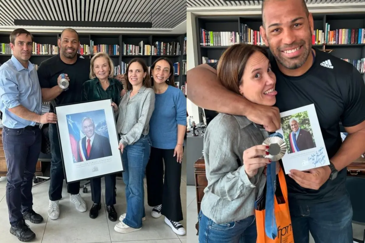 Yasmani Acosta junto a la familia Piñera Morel, Instagram