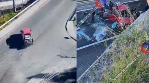 La camioneta cayó sobre la autopista, Captura