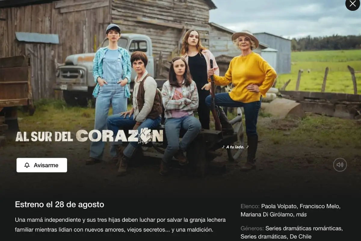 Al sur del corazón, Cedida