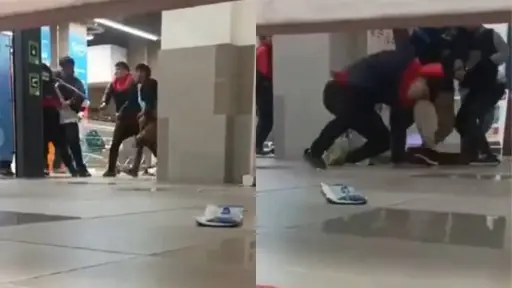 Registran violento turbazo en supermercado de Quilpué, Captura de redes sociales