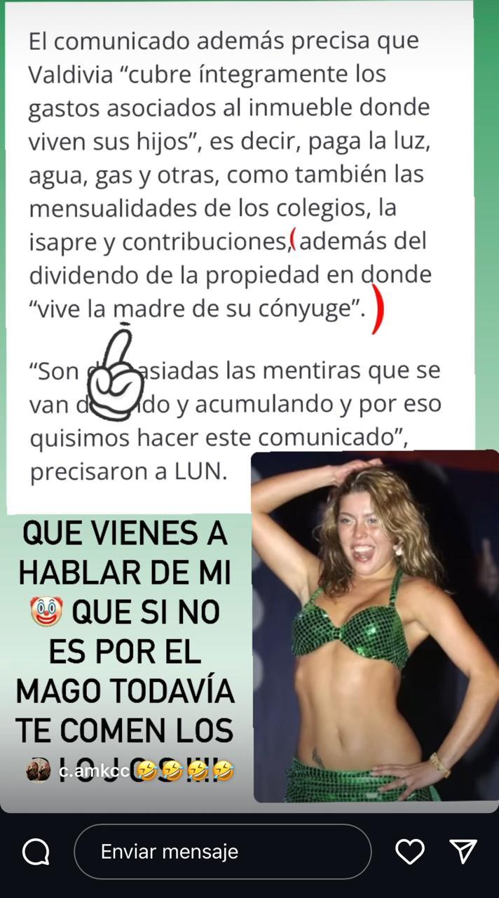 La respuesta de Adriana Barrientos al comentario de Daniela Aránguiz - Instagram | Adriana Barrientos