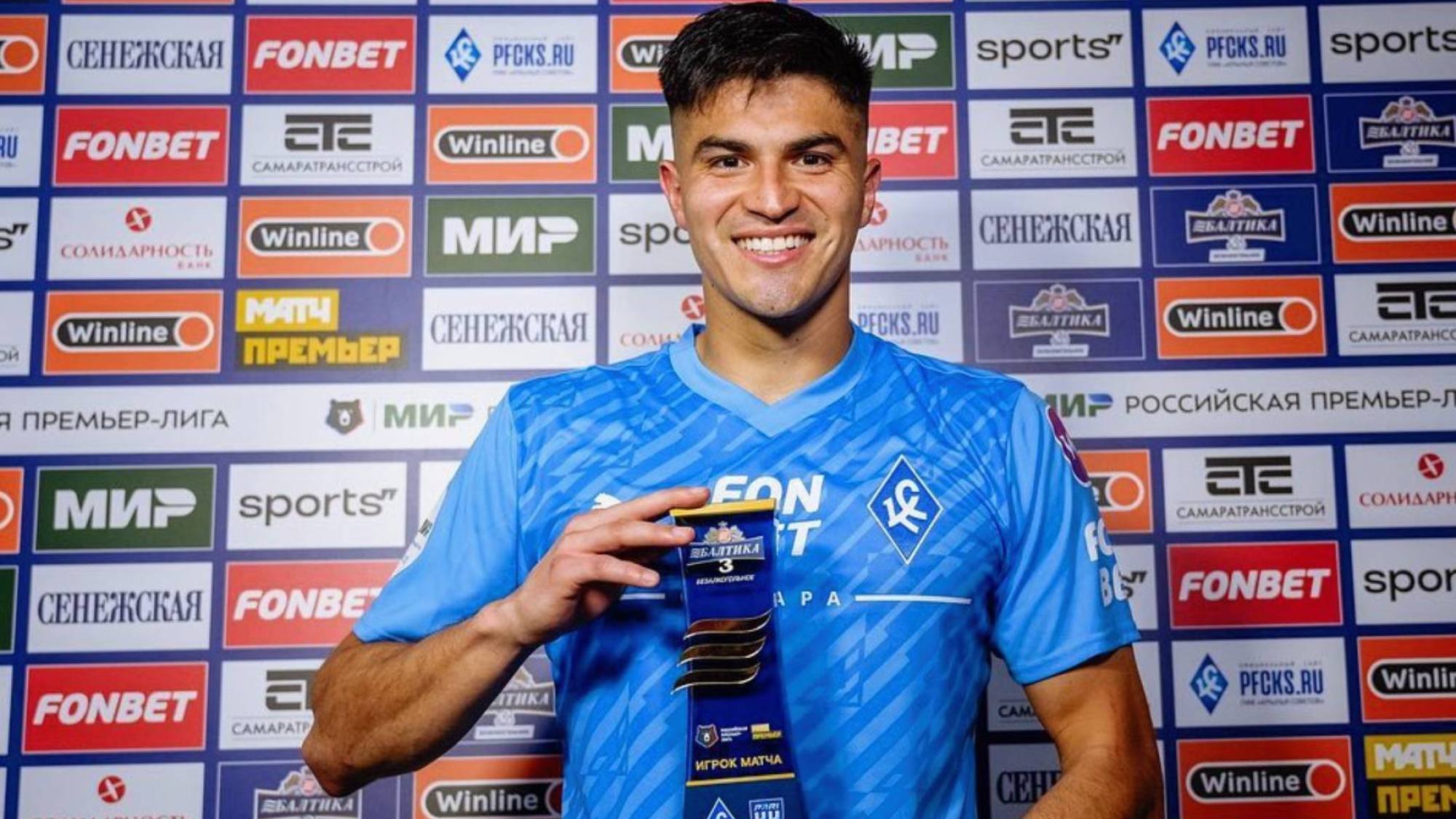 Thomas Galdames sorprende con un doblete en el fútbol ruso