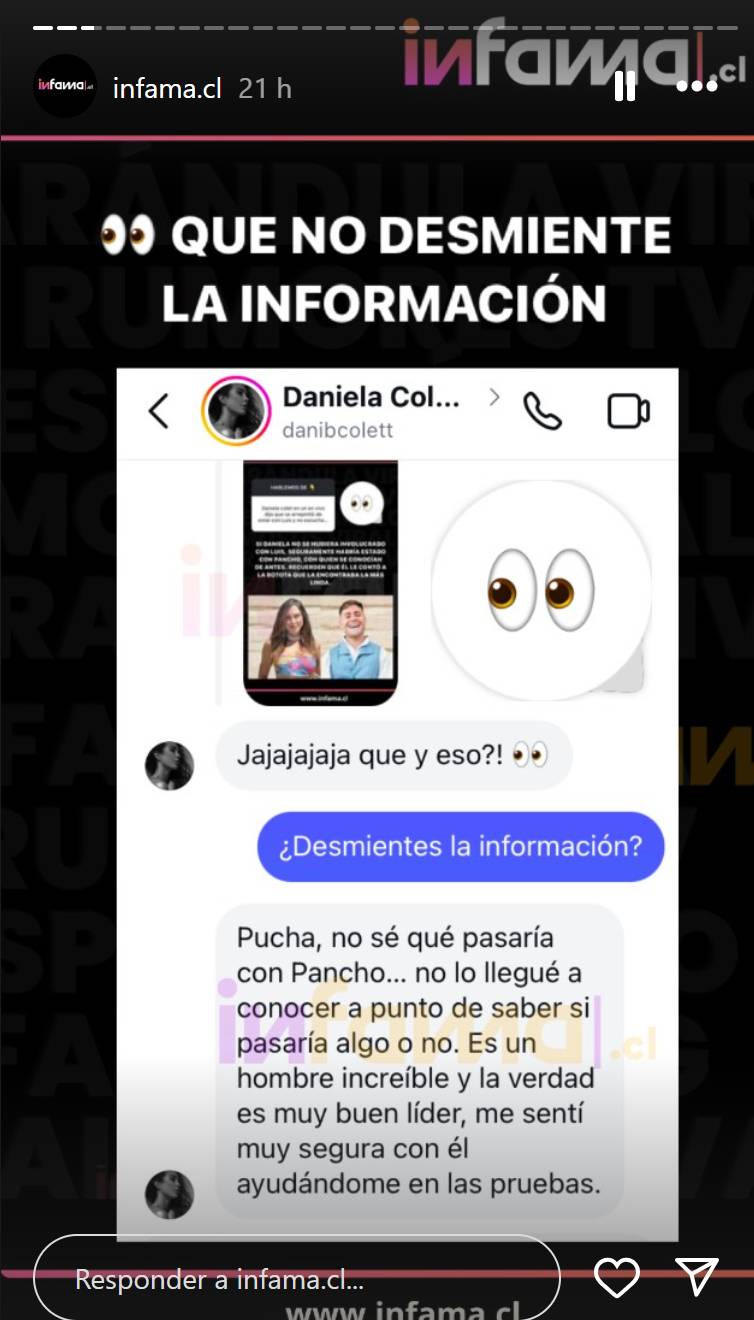 Daniela Colett responde a Infama - Instagram