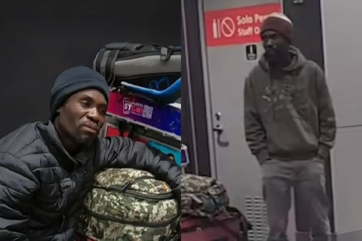 Ciudadano haitiano lleva varado dos años en el aeropuerto de Santiago, Captura de redes sociales