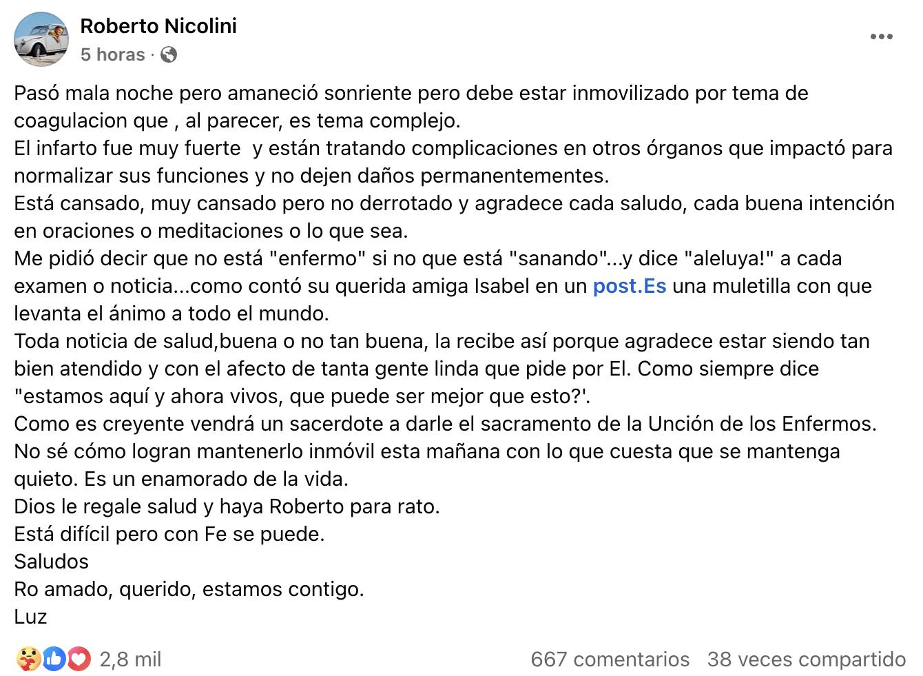 Roberto Nicolini - Captura de Facebook