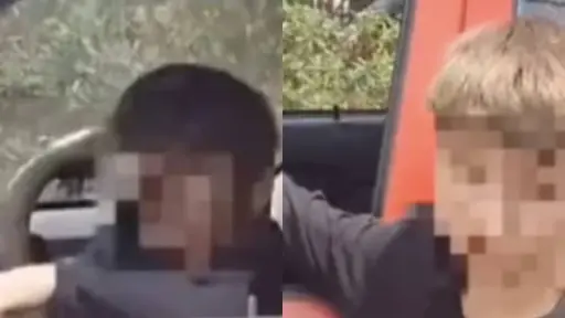 Polémica por video de niño de 10 años manejando un auto solo en Arica , Captura de redes sociales