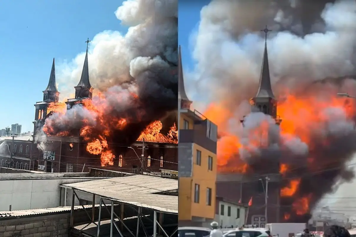 Un incendió consumió iglesia San Francisco de Iquique, Captura