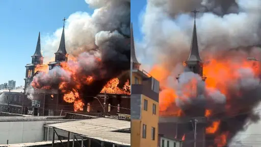 Un incendió consumió iglesia San Francisco de Iquique, Captura