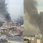 Nube negra visible en todo el sector poniente de Santiago por incendio en Barrio Meiggs, Redes sociales | X