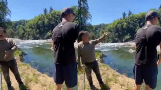 Extranjero expulsa a pescadores chilenos de río, Captura de pantalla