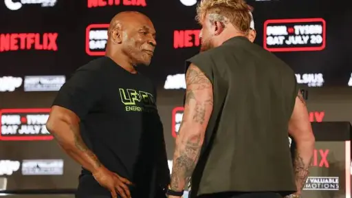 Mike Tyson y Jake Paul, AFP